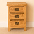 Lanner Oak Bedside Table front view