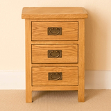 Lanner Oak Bedside Table front view