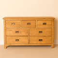 Lanner Oak 3 over 4 Drawer Chest front view