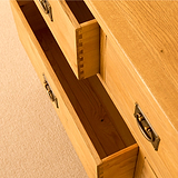 Lanner Oak 3 over 4 Drawer Chest top front view