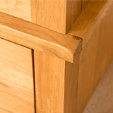 Lanner Oak Triple Wardrobe & Drawers mid section view