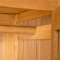 Lanner Oak Triple Wardrobe & Drawers hanging rail fixing view