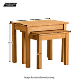 Lanner Oak Nest of Tables - Size Guide