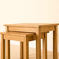 Lanner Oak Nest of Tables - Close up of nesting