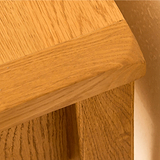 Lanner Oak Console Table top back corner view
