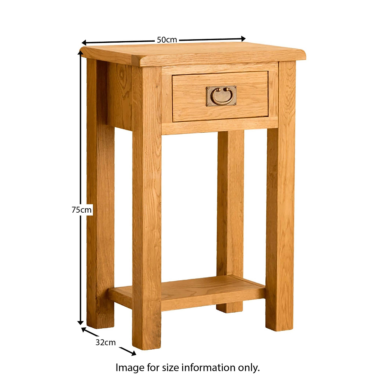 Lanner Oak Telephone Table - Size Guide