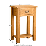Lanner Oak Telephone Table - Size Guide