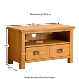 Lanner Oak 80cm TV Stand - Size Guide