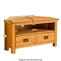 Lanner Oak Corner TV Stand - Size Guide