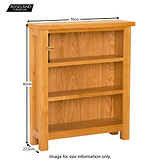 Lanner Oak Small Bookcase - Size Guide