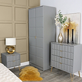 Harlow Grey 4 Drawer Chest with Gold Hairpin Legs for bedroom