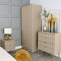 Harlow Taupe 2 Drawer Bedside with Gold Hairpin Legs for bedroom