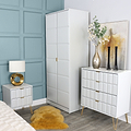 Harlow White 2 Door Panelled Wardrobe for bedroom