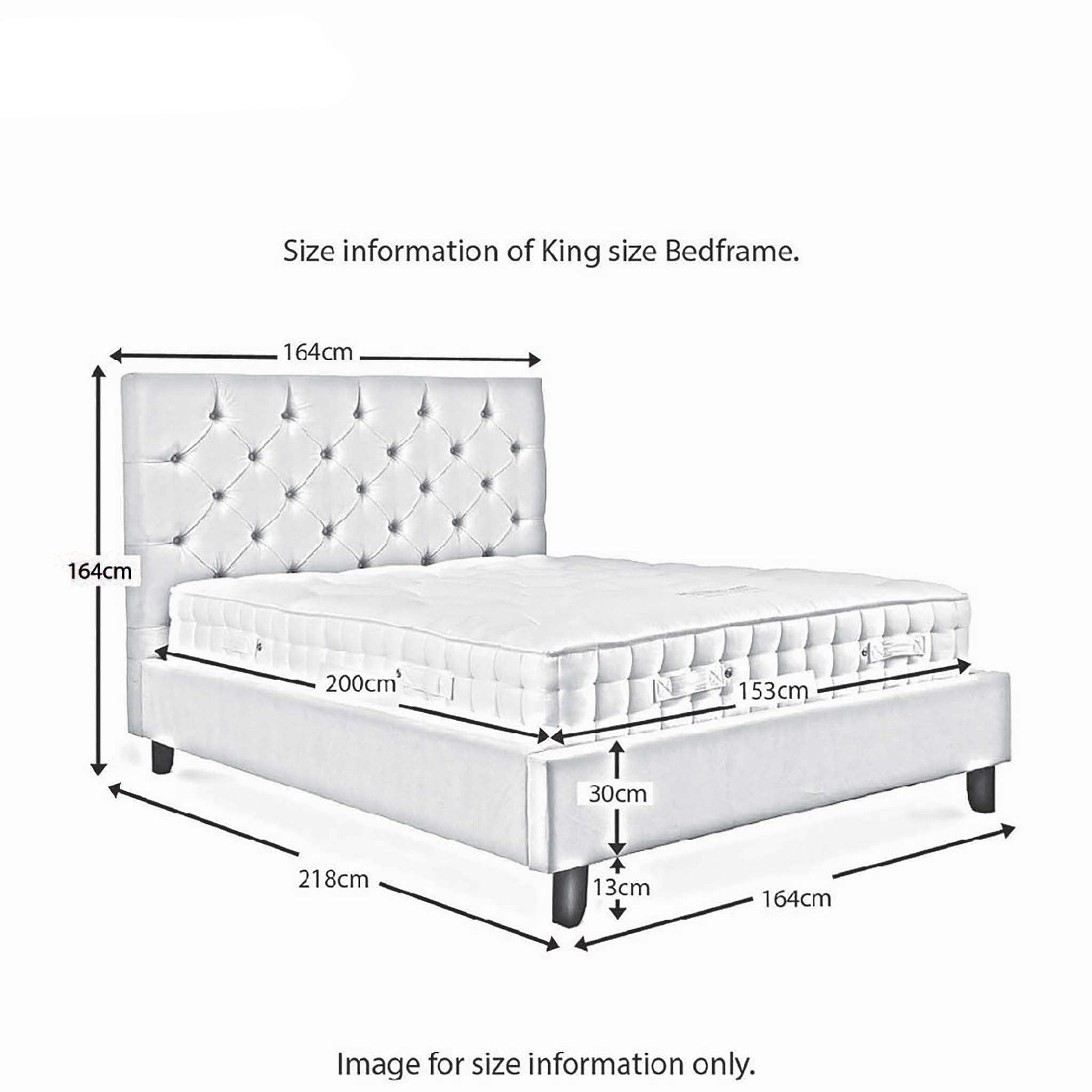 Francis King Size Bed Frame - Size Guide