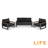 LIFE Soho Lounge Set with Teak Lift Up Coffee Table