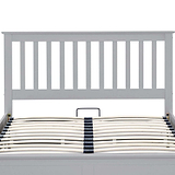 front view of the slatted head board on the Trent Grey Wooden Ottoman Bed