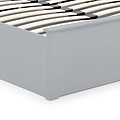close up of the grey painted solid foot board on the Trent Grey Wooden Ottoman Bed