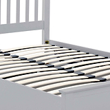 close up of the pine slats on the Trent Grey Wooden Ottoman Bed