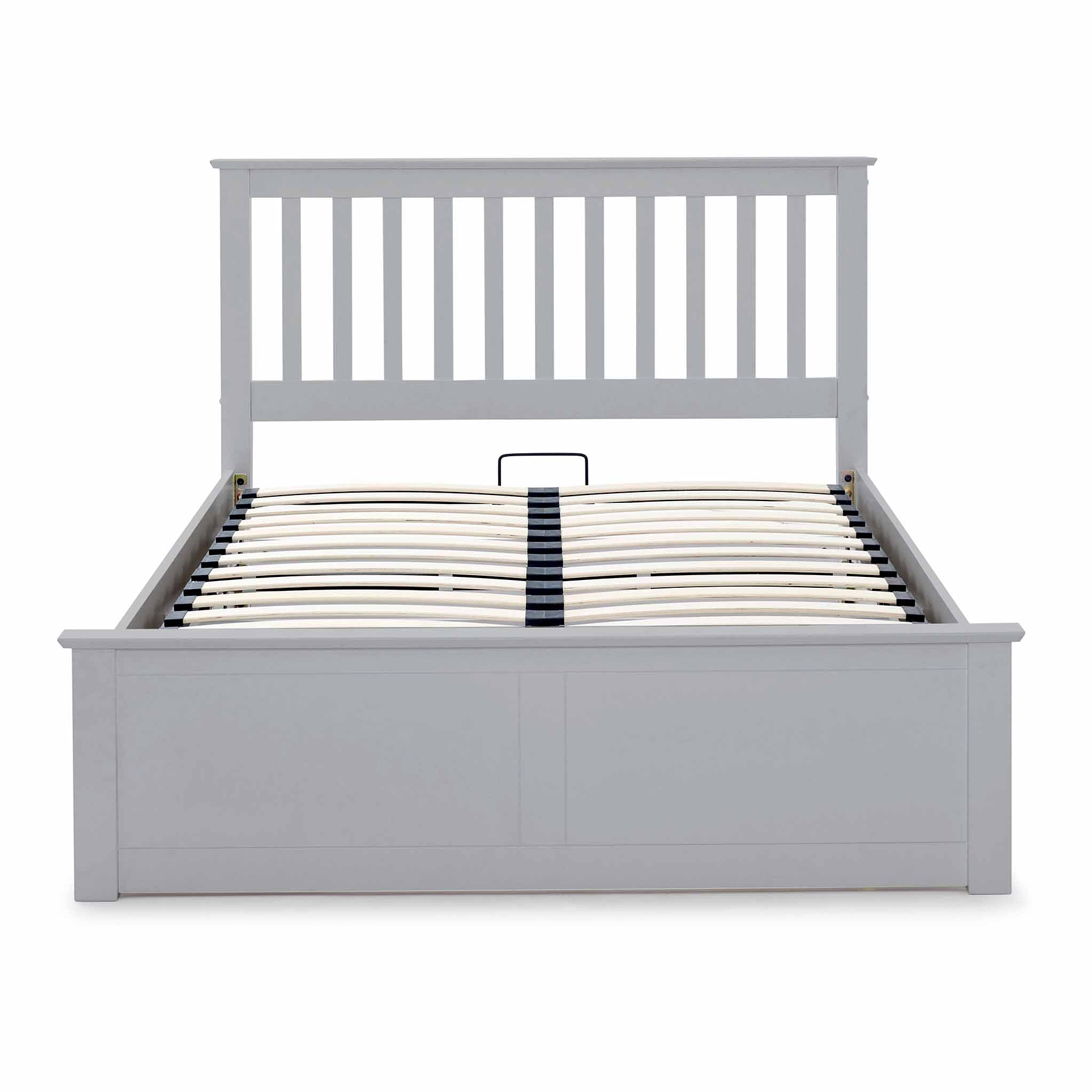 front view of the Trent Grey Wooden Ottoman Bed