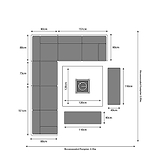 Mayfair 120cm Grey Outdoor Corner Fire Pit Table Lounge Set Dimensions & Size Guide