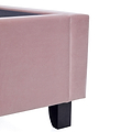 Francis Blush Velvet Ottoman Storage Bed close up of footend