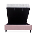 Francis Blush Velvet Ottoman Storage Bed fully opened end view