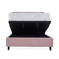 Francis Blush Velvet Ottoman Storage Bed end view 