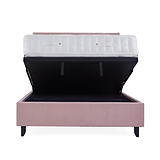 Francis Blush Velvet Ottoman Storage Bed end view 