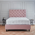 Francis Blush Velvet Ottoman Storage Bed front lifestyle