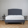 Liberty Charcoal Upholstered Linen Bed Frame  front lifestyle