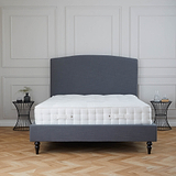Liberty Charcoal Upholstered Linen Bed Frame  front lifestyle
