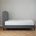 Liberty Charcoal Upholstered Linen Bed Frame side lifestyle