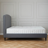 Liberty Charcoal Upholstered Linen Bed Frame side lifestyle