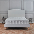 Liberty Natural Upholstered Linen Bed Frame light wooden legs