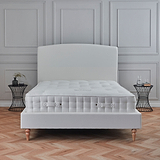 Liberty Natural Upholstered Linen Bed Frame light wooden legs