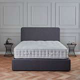 Sofie Upholstered Charcoal Linen Ottoman Storage Bed  front view