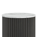 Milo Mango & Marble Fluted Side Table with Door