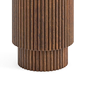 Milo Mango & Marble Fluted Side Table with Door - close up of pedestal base