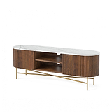 Milo Mango & Marble Fluted Wide TV Media Unit - Side view