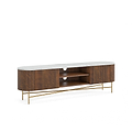 Milo Walnut Stain Mango & Marble Fluted Extra Large TV Media Unit by Roseland Furniture