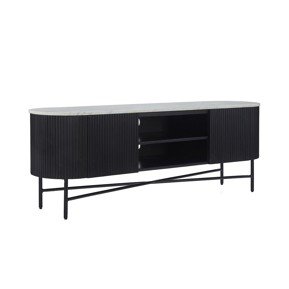 Milo Mango & Marble Fluted Wide TV Media Unit 