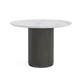 Milo Black Marble & Mango Round Fluted Dining Table by Roseland Furniture