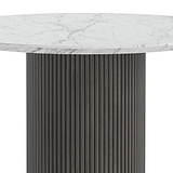 Milo Black Marble & Mango Round Fluted Dining Table