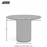 Milo Round Fluted Dining Table - Additional  Size Guide