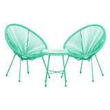 Monaco Green 2 Seat Garden Egg Chair Bistro Set