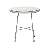 Monaco Grey 2 Seat Garden Egg Chair Bistro Set Coffee Table with glass top