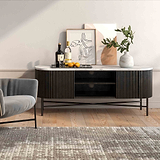 Milo Matt Black Mango & Marble Fluted Wide TV Media Unit Lifestyle