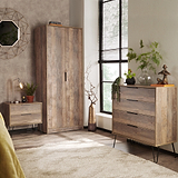 Moreno Rustic Oak 2 Door Double Wardrobe for bedroom