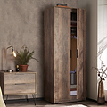 Moreno Rustic Oak 2 Door Double Wardrobe with shelf
