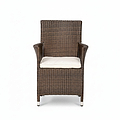 Vada 110cm 4 Seat Rattan Round Dining Set - Brown